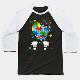 Badminton Autism Awareness Flag, Autism Awareness Month Baseball T-Shirt